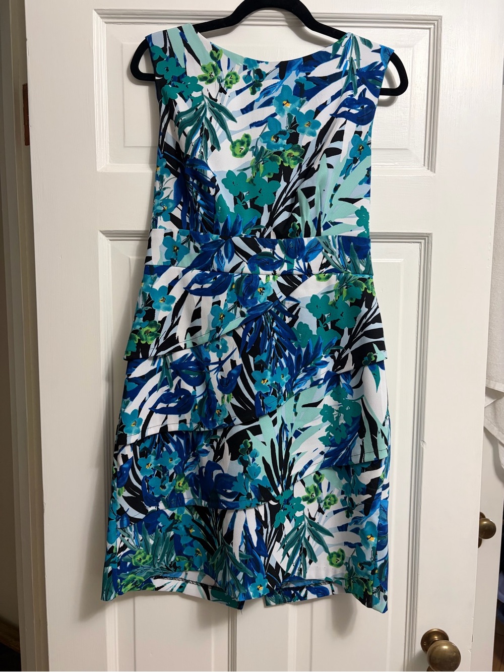 Connected Apparel Blue Floral Sleeveless Dress